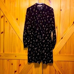 LOFT button down dress with neck tie size 4